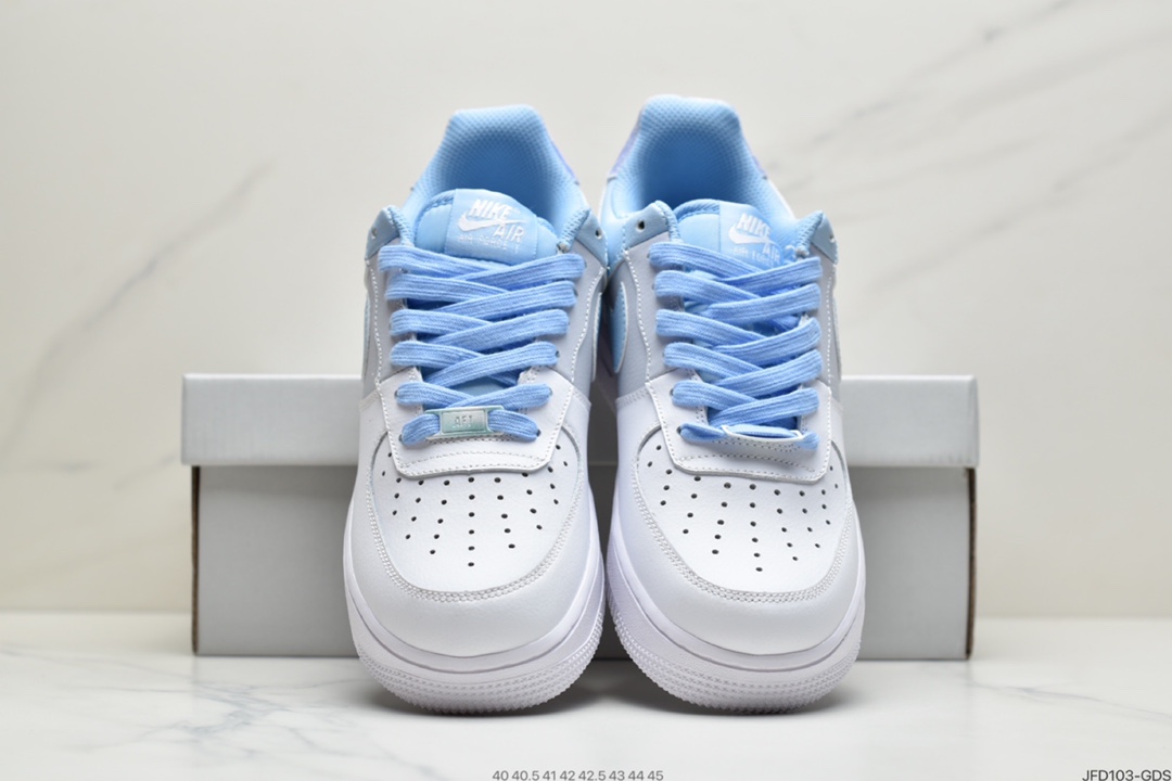 170 耐克NK Air Force 1 Low  白蓝扎染 空军一号低帮百搭休闲运动板鞋 CZ0337-400