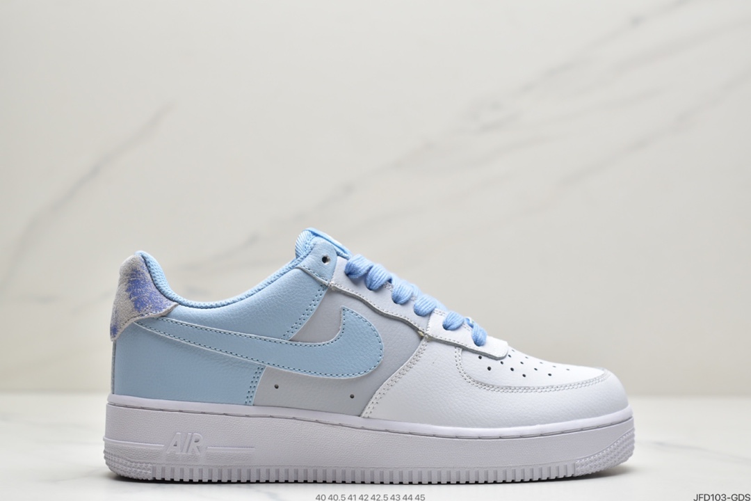 170 耐克NK Air Force 1 Low  白蓝扎染 空军一号低帮百搭休闲运动板鞋 CZ0337-400