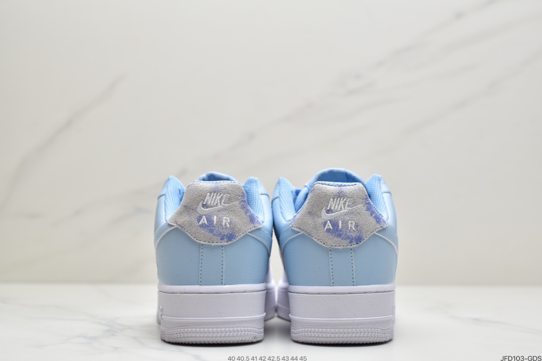 170 耐克NK Air Force 1 Low  白蓝扎染 空军一号低帮百搭休闲运动板鞋 CZ0337-400