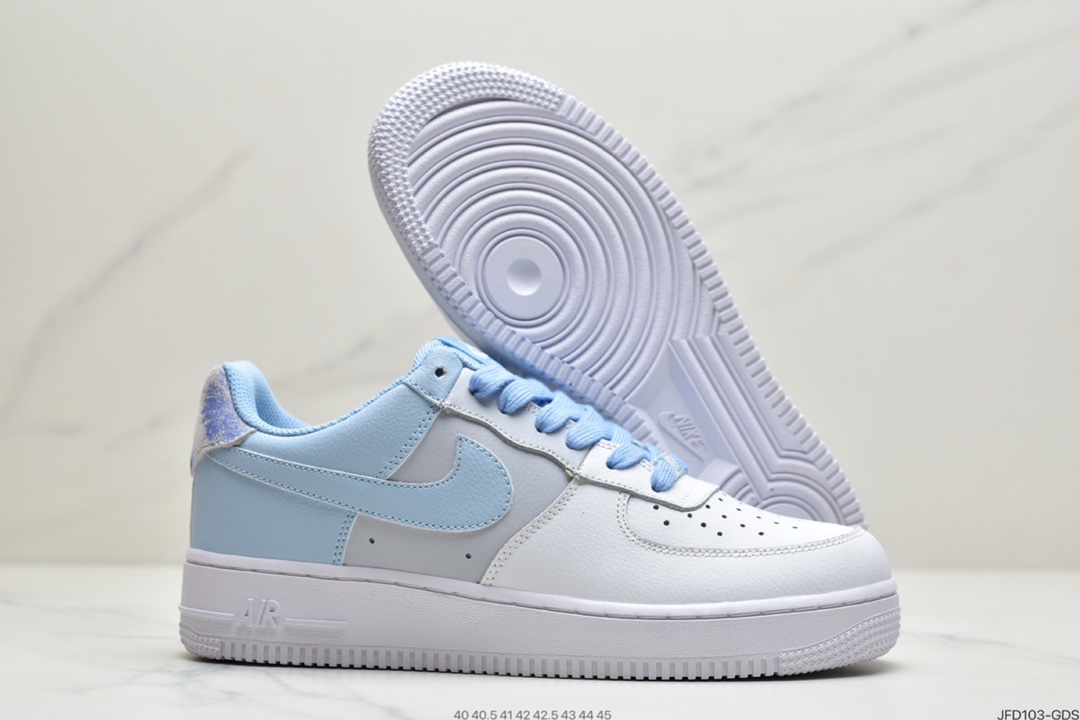 170 耐克NK Air Force 1 Low  白蓝扎染 空军一号低帮百搭休闲运动板鞋 CZ0337-400