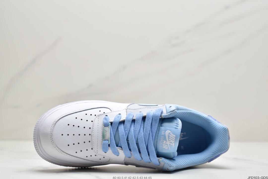 170 耐克NK Air Force 1 Low  白蓝扎染 空军一号低帮百搭休闲运动板鞋 CZ0337-400