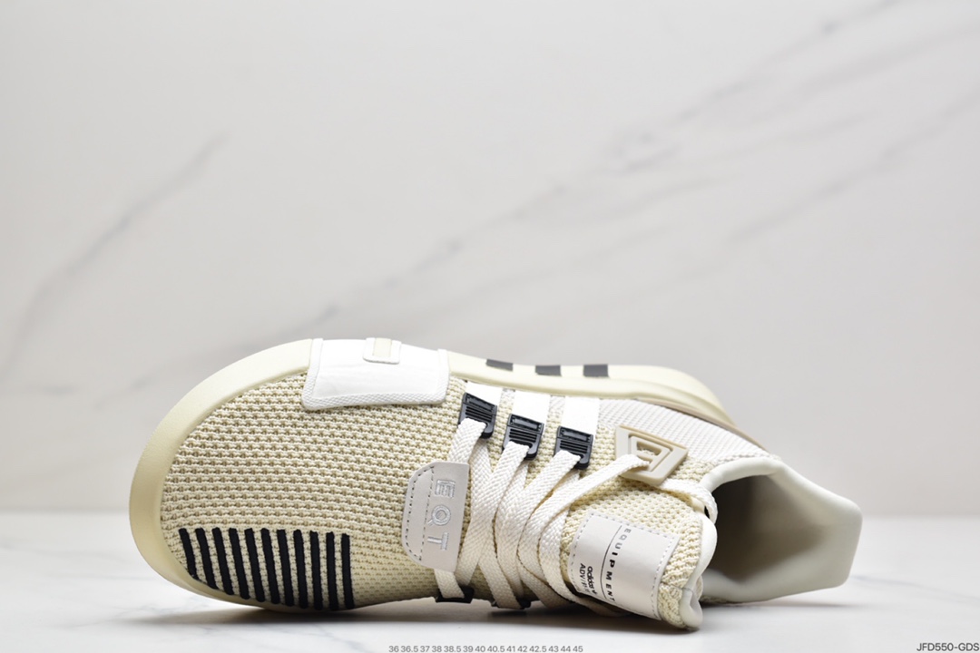 170 阿迪达斯 三叶草新品 Adidas EQT Basketball ADV 系列街头篮球短筒针织慢跑鞋“蜂窝呼吸网白宝蓝串标LOGO”男女鞋