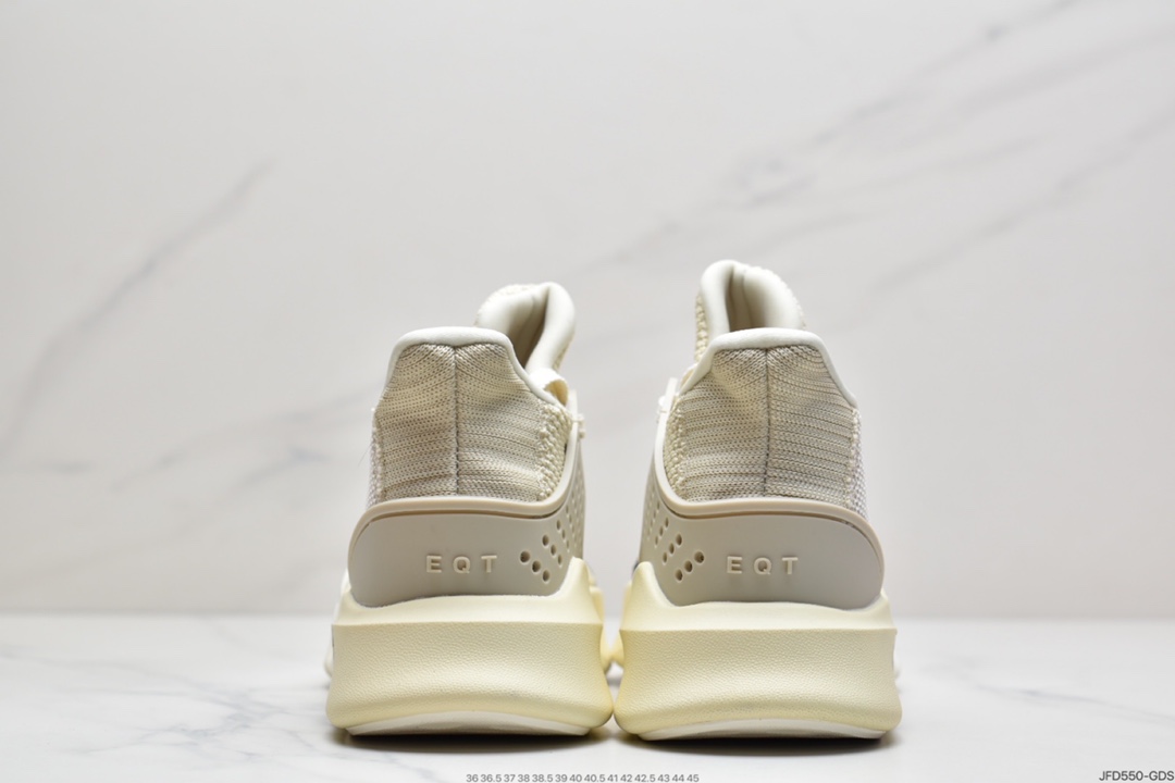 170 阿迪达斯 三叶草新品 Adidas EQT Basketball ADV 系列街头篮球短筒针织慢跑鞋“蜂窝呼吸网白宝蓝串标LOGO”男女鞋