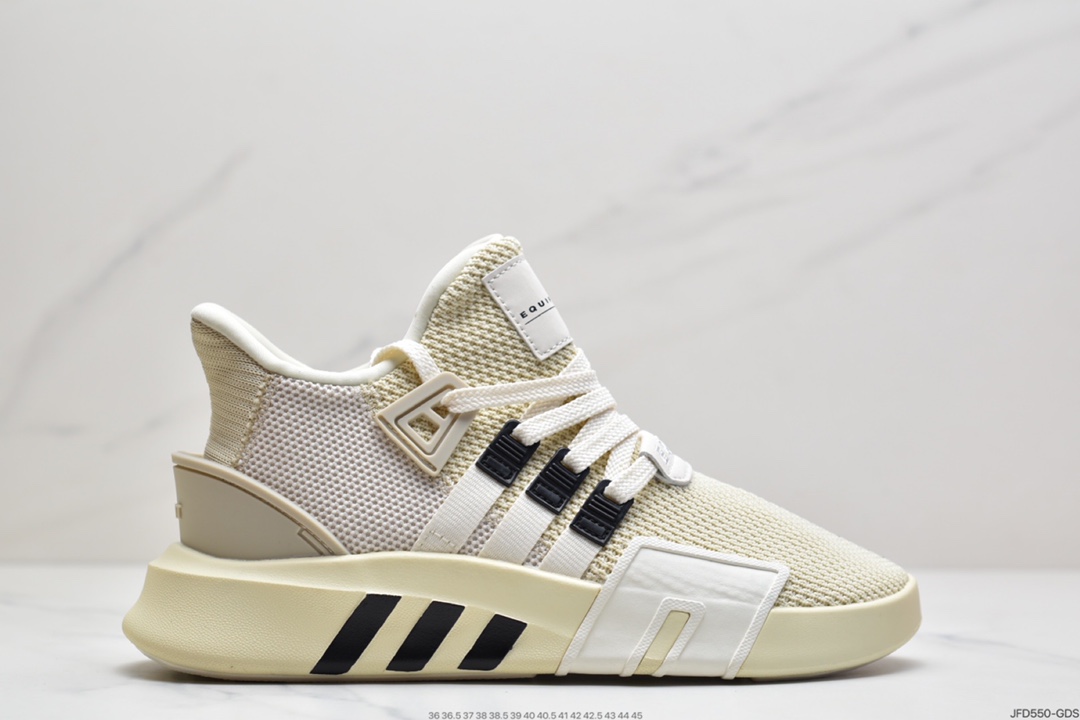 170 阿迪达斯 三叶草新品 Adidas EQT Basketball ADV 系列街头篮球短筒针织慢跑鞋“蜂窝呼吸网白宝蓝串标LOGO”男女鞋
