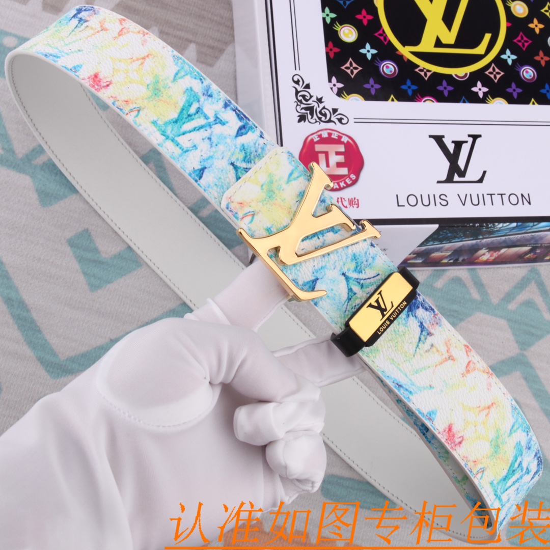 腰带皮带LV路易威登原单牛皮腰带男款