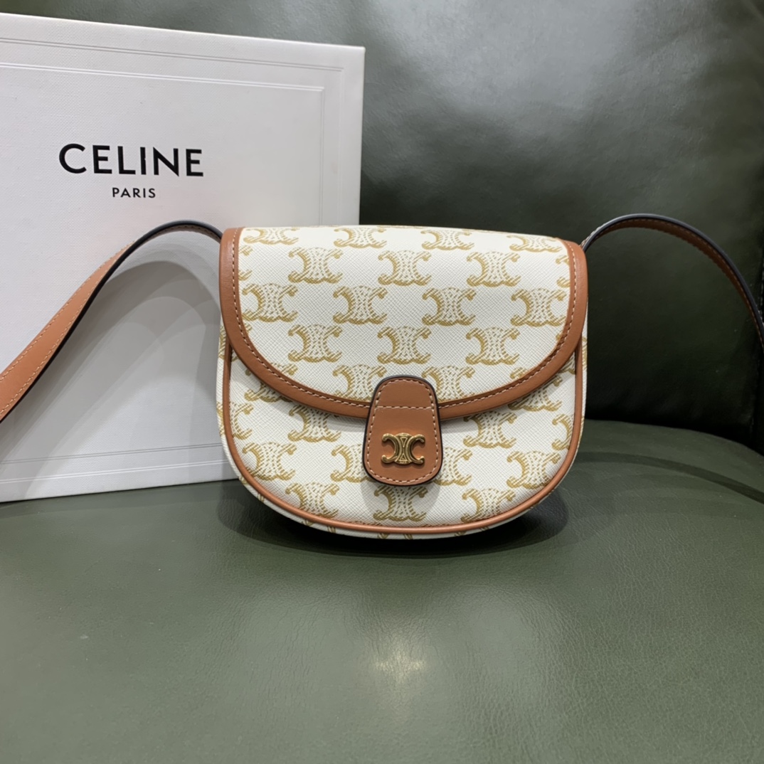 Celine思琳 Mini Besace 马鞍包 196702白花