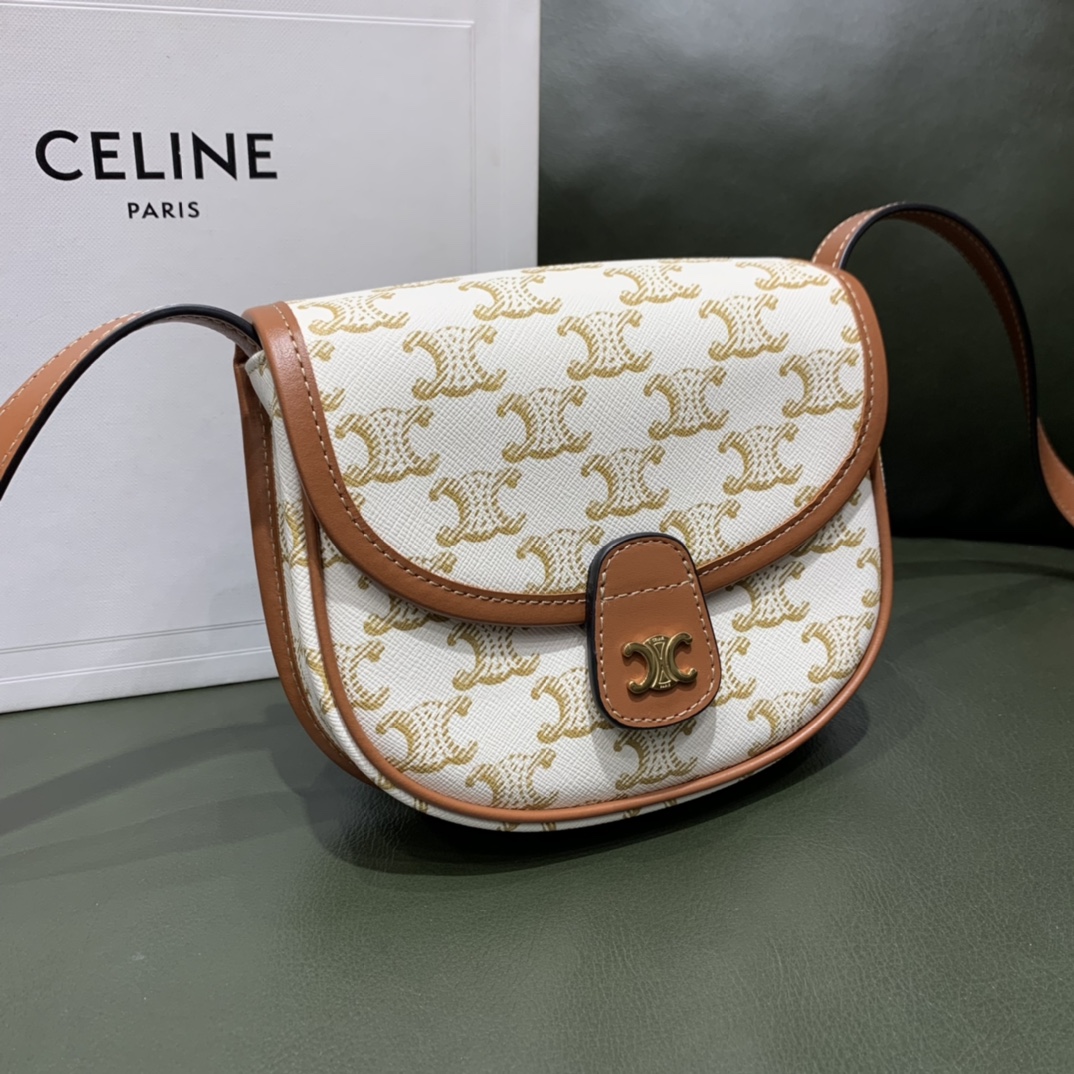 Celine思琳 Mini Besace 马鞍包 196702白花
