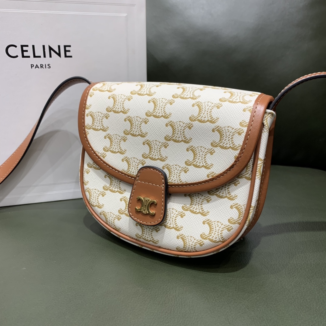 Celine思琳 Mini Besace 马鞍包 196702白花