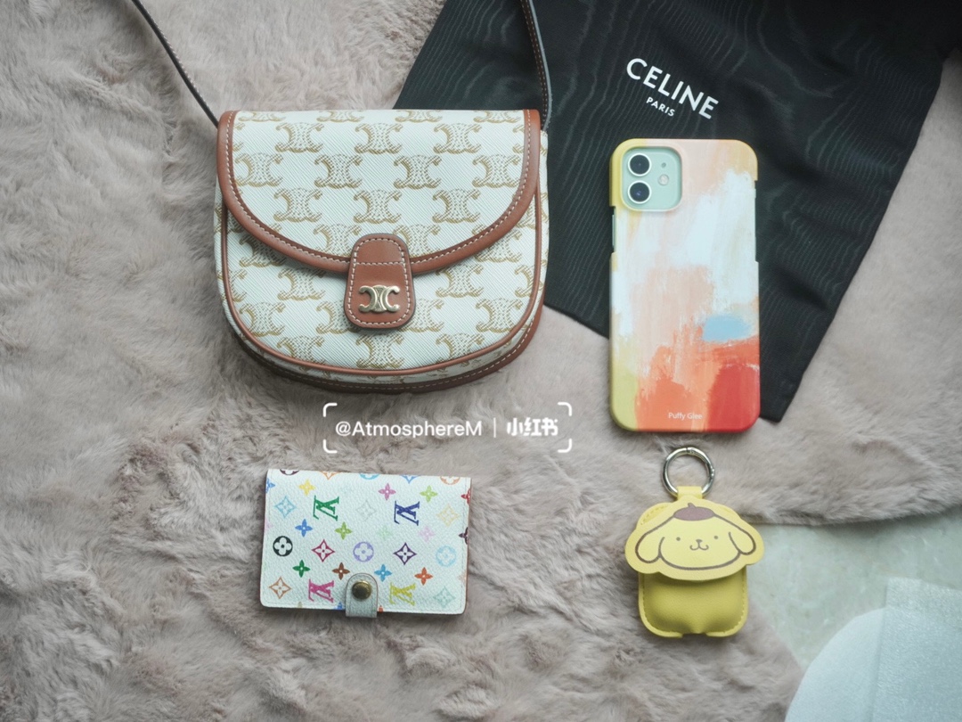 Celine思琳 Mini Besace 马鞍包 196702白花