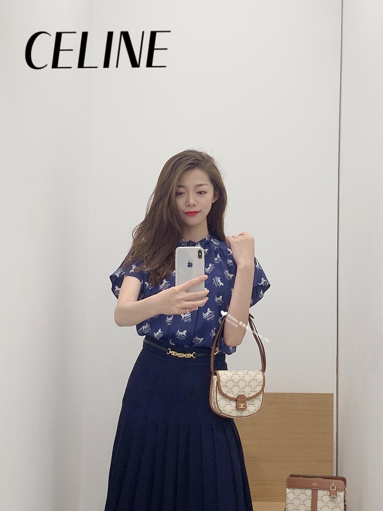 Celine思琳 Mini Besace 马鞍包 196702白花