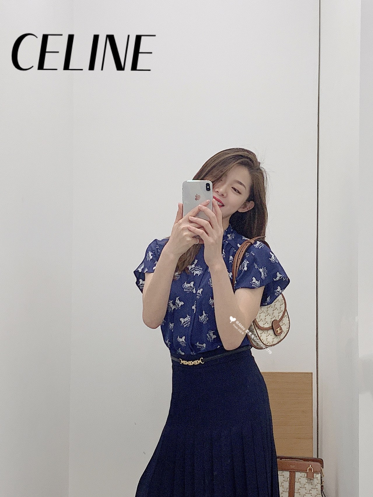 Celine思琳 Mini Besace 马鞍包 196702白花