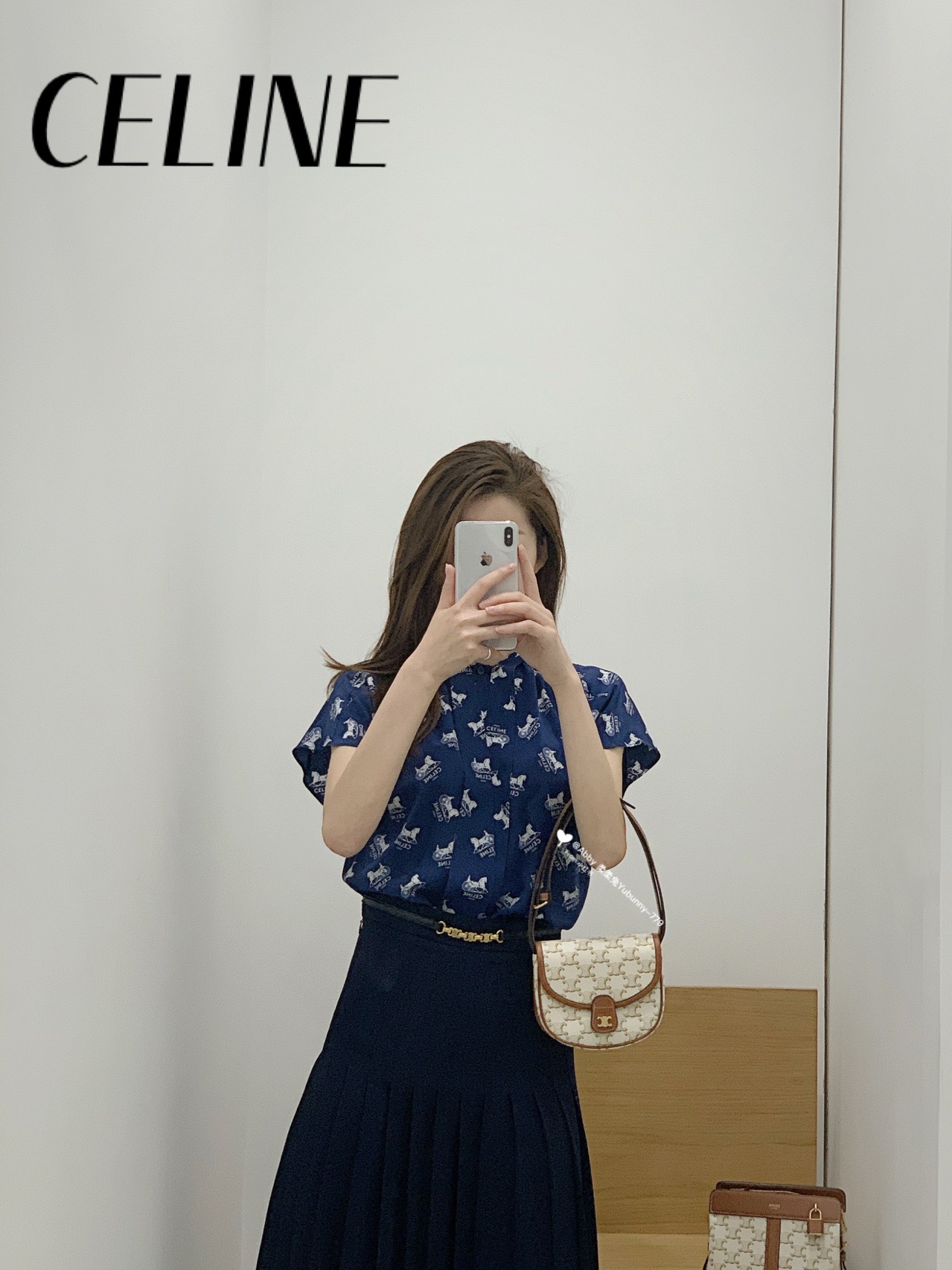Celine思琳 Mini Besace 马鞍包 196702白花