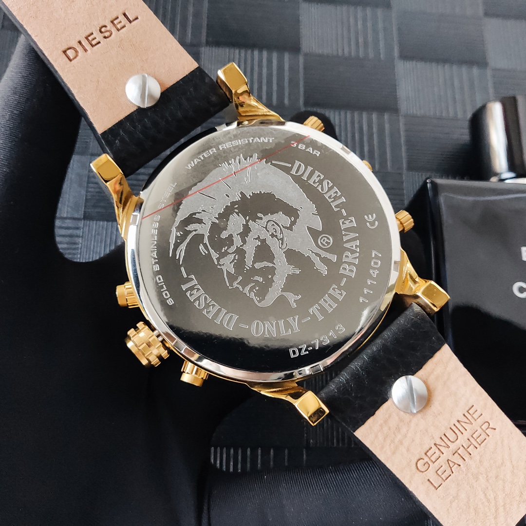 “Black Steel Belt with Eight-Point Screws, 55mm Plate – DIESEI Model 7399” - 图片 6