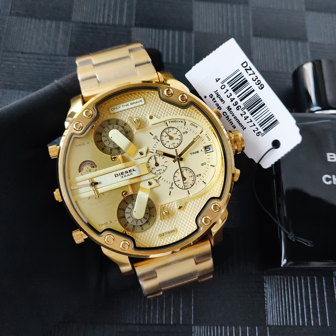 “Black Steel Belt with Eight-Point Screws, 55mm Plate – DIESEI Model 7399”