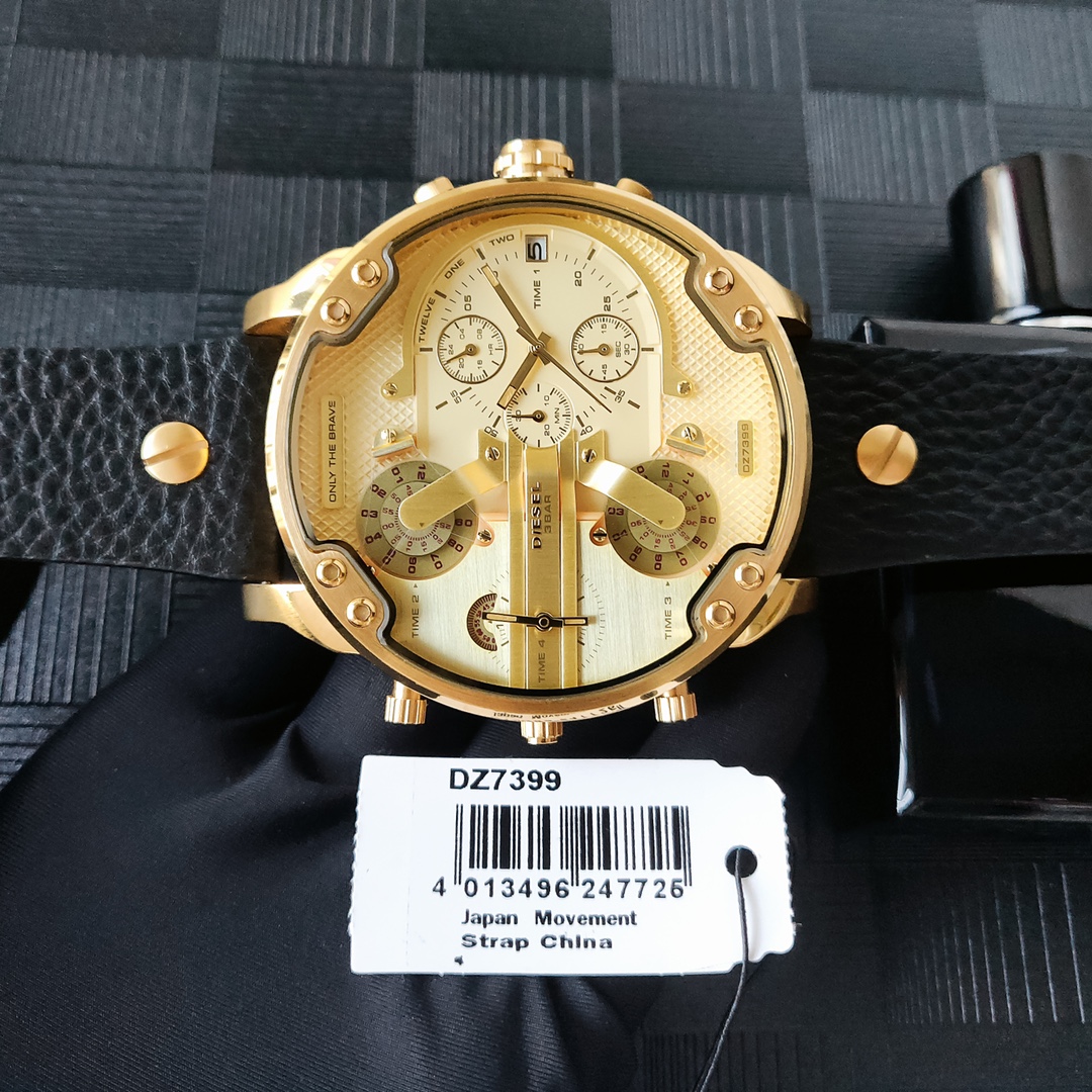 “Black Steel Belt with Eight-Point Screws, 55mm Plate – DIESEI Model 7399” - 图片 3