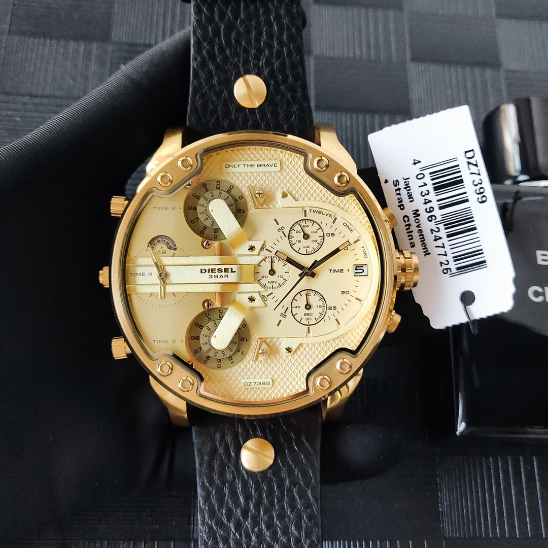 “Black Steel Belt with Eight-Point Screws, 55mm Plate – DIESEI Model 7399” - 图片 2