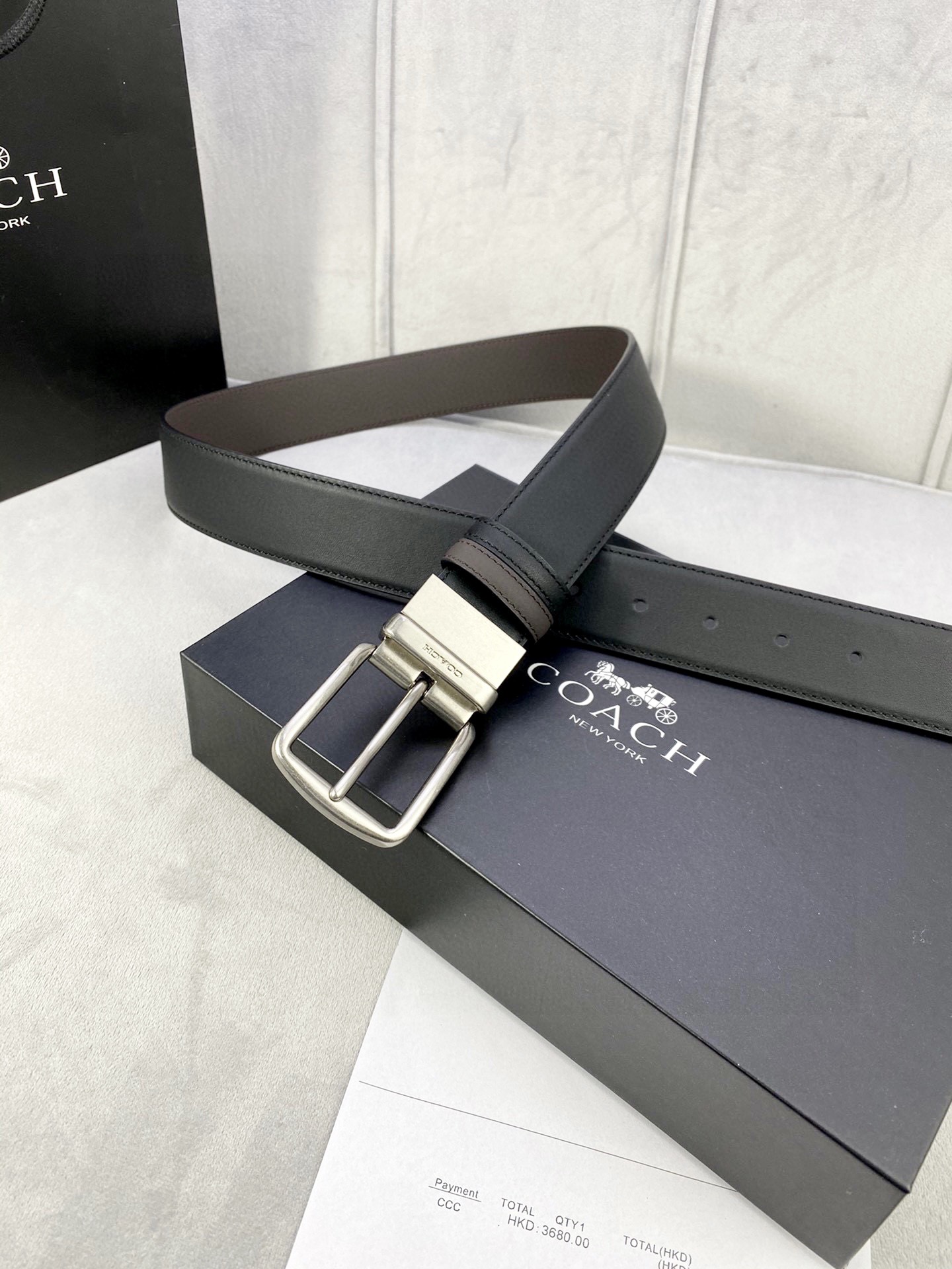 宽度4.0cmCOACH蔻驰双面平纹