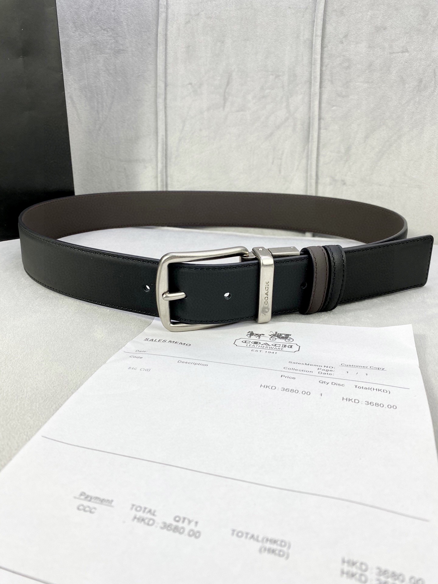 宽度4.0cmCOACH蔻驰双面平纹