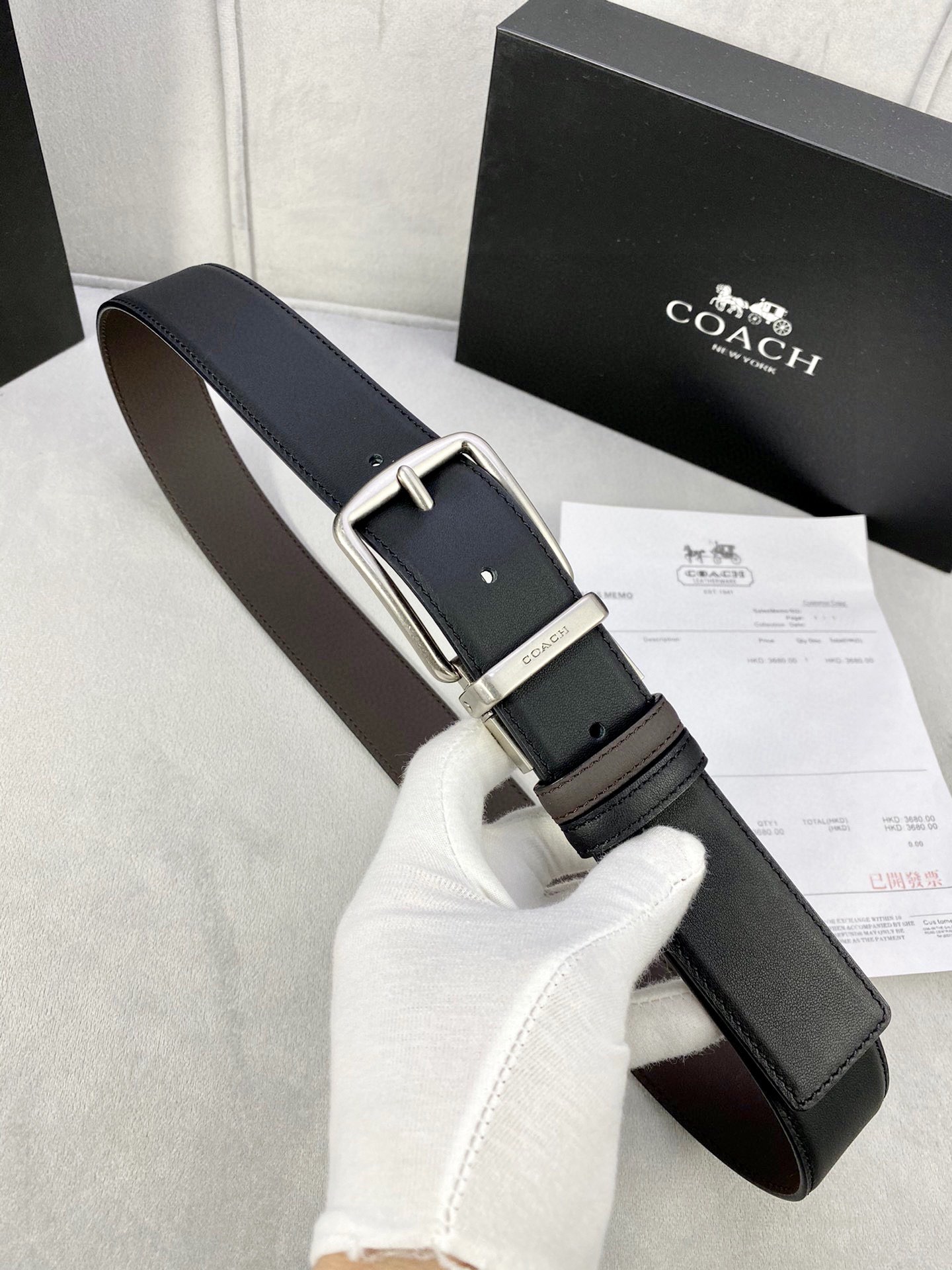 宽度4.0cmCOACH蔻驰双面平纹