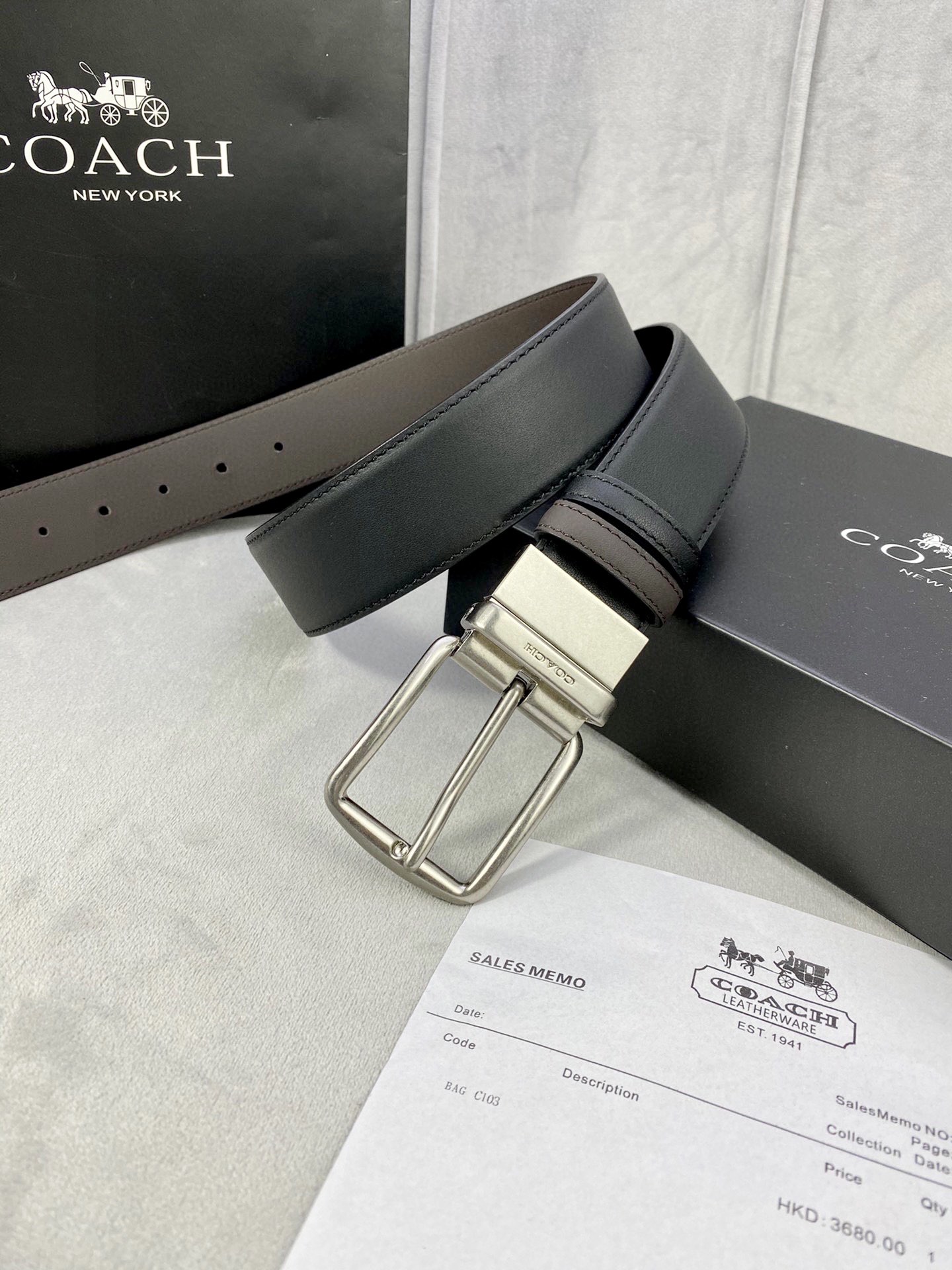 宽度4.0cmCOACH蔻驰双面平纹