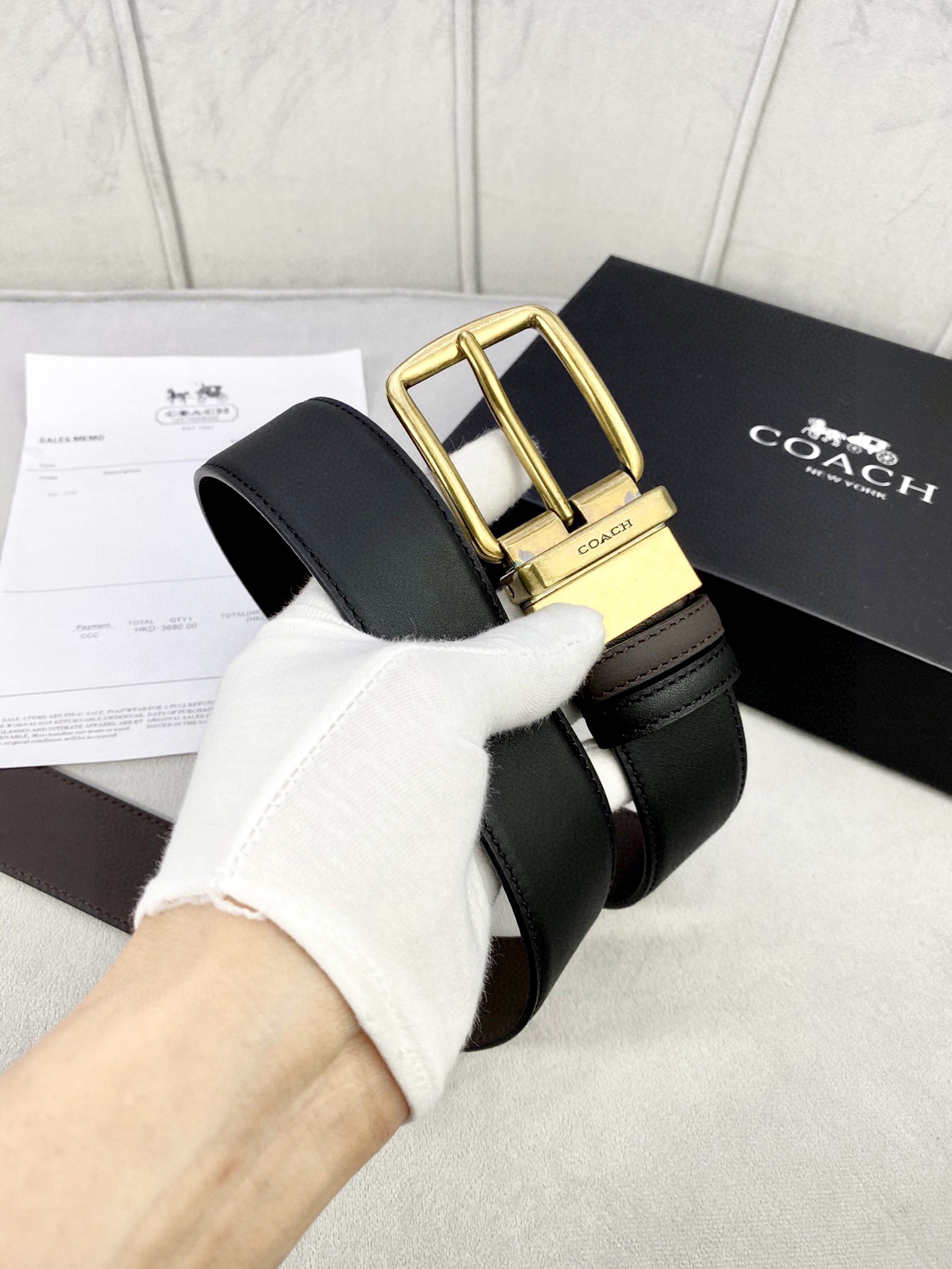 宽度4.0cmCOACH蔻驰双面平纹