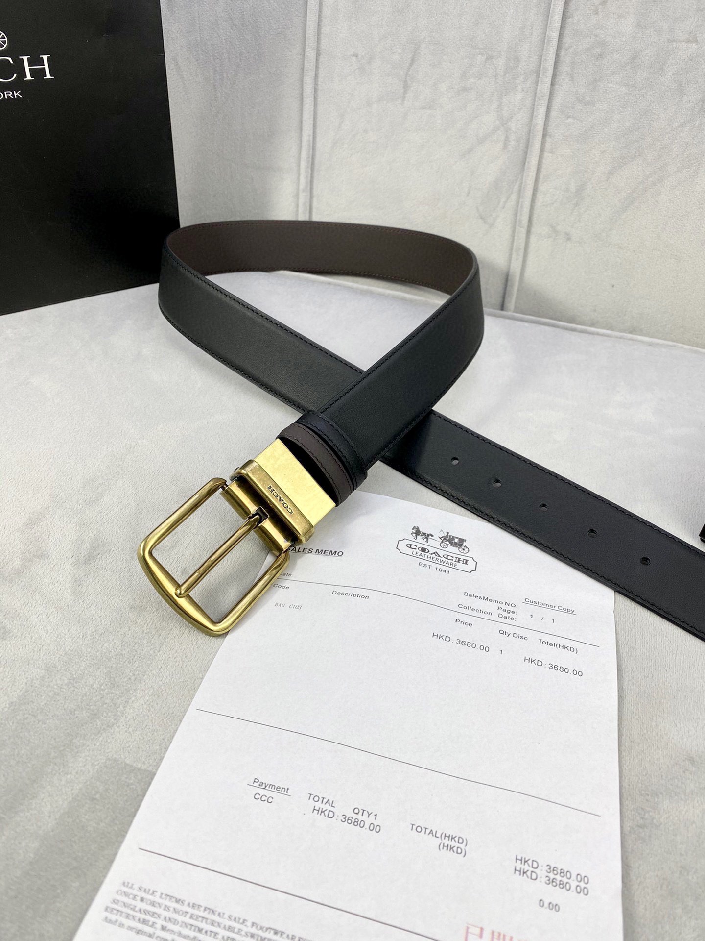 宽度4.0cmCOACH蔻驰双面平纹
