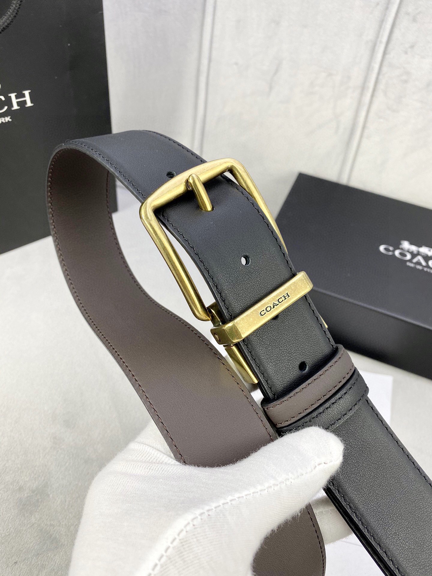 宽度4.0cmCOACH蔻驰双面平纹