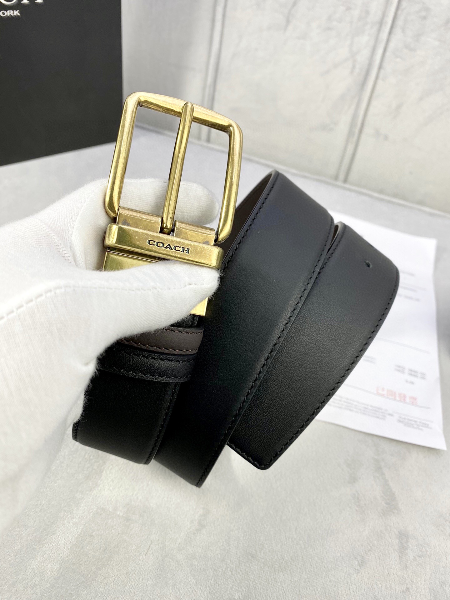 宽度4.0cmCOACH蔻驰双面平纹