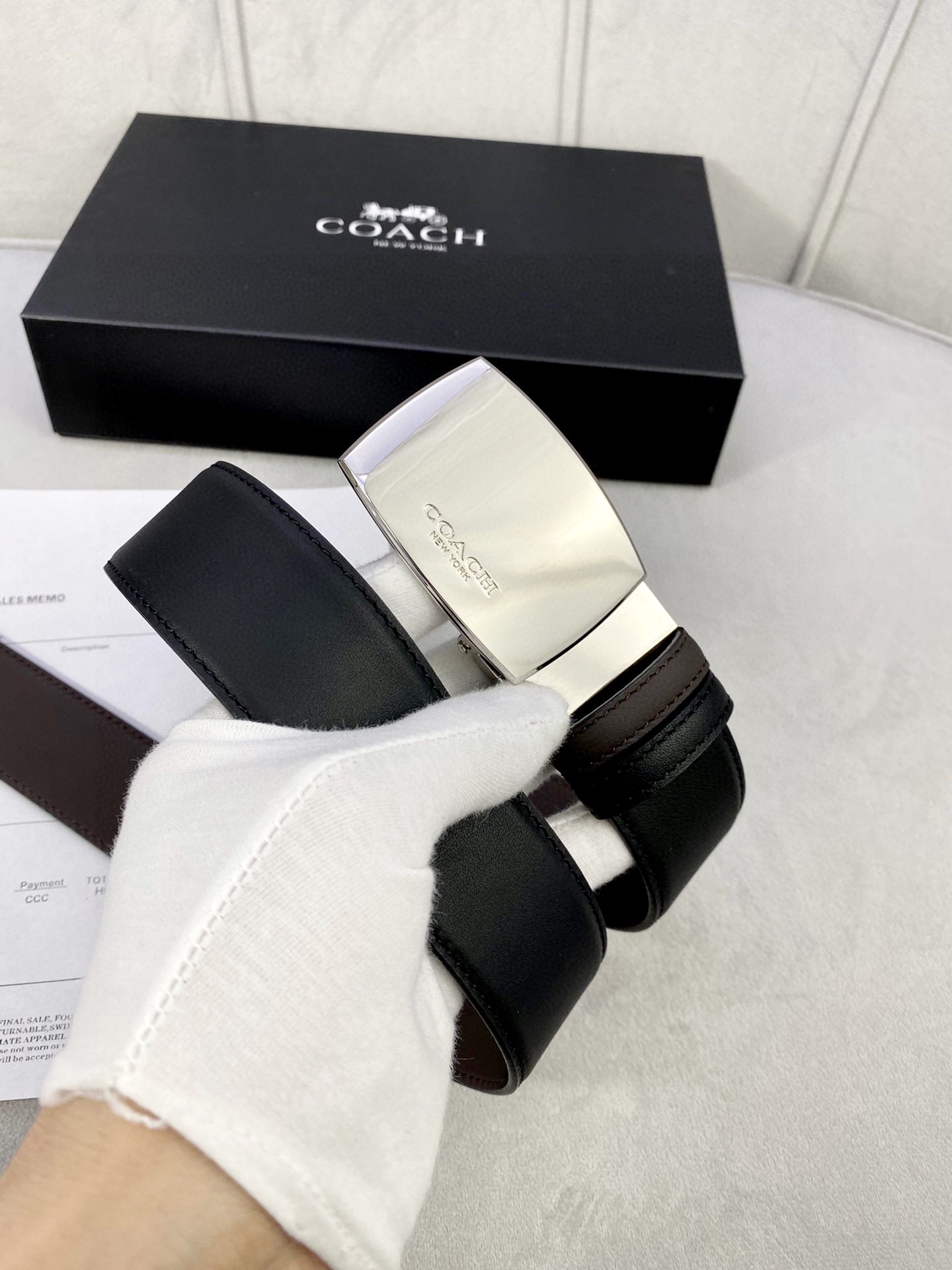 宽度4.0cmCOACH蔻驰双面平纹