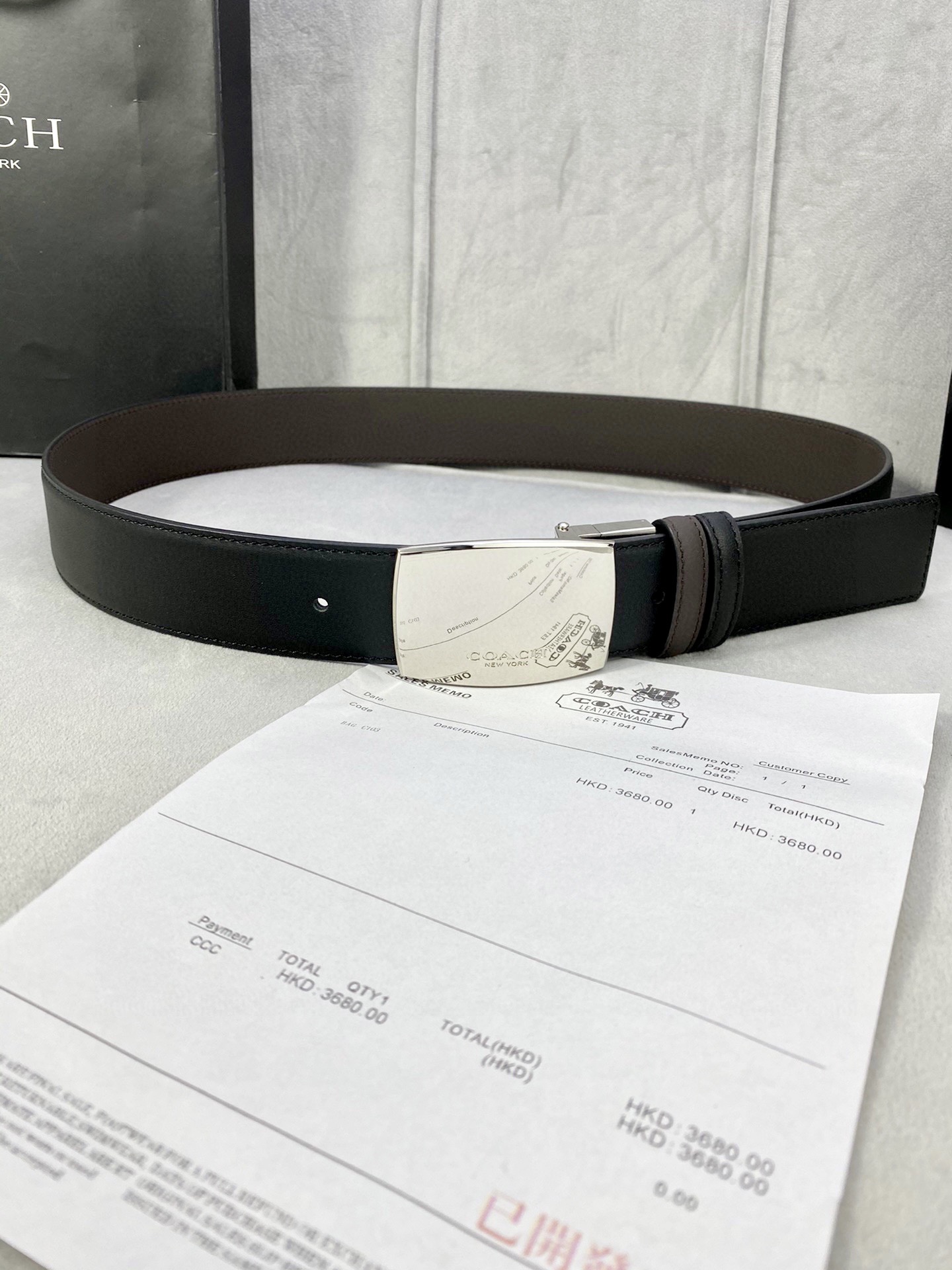 宽度4.0cmCOACH蔻驰双面平纹