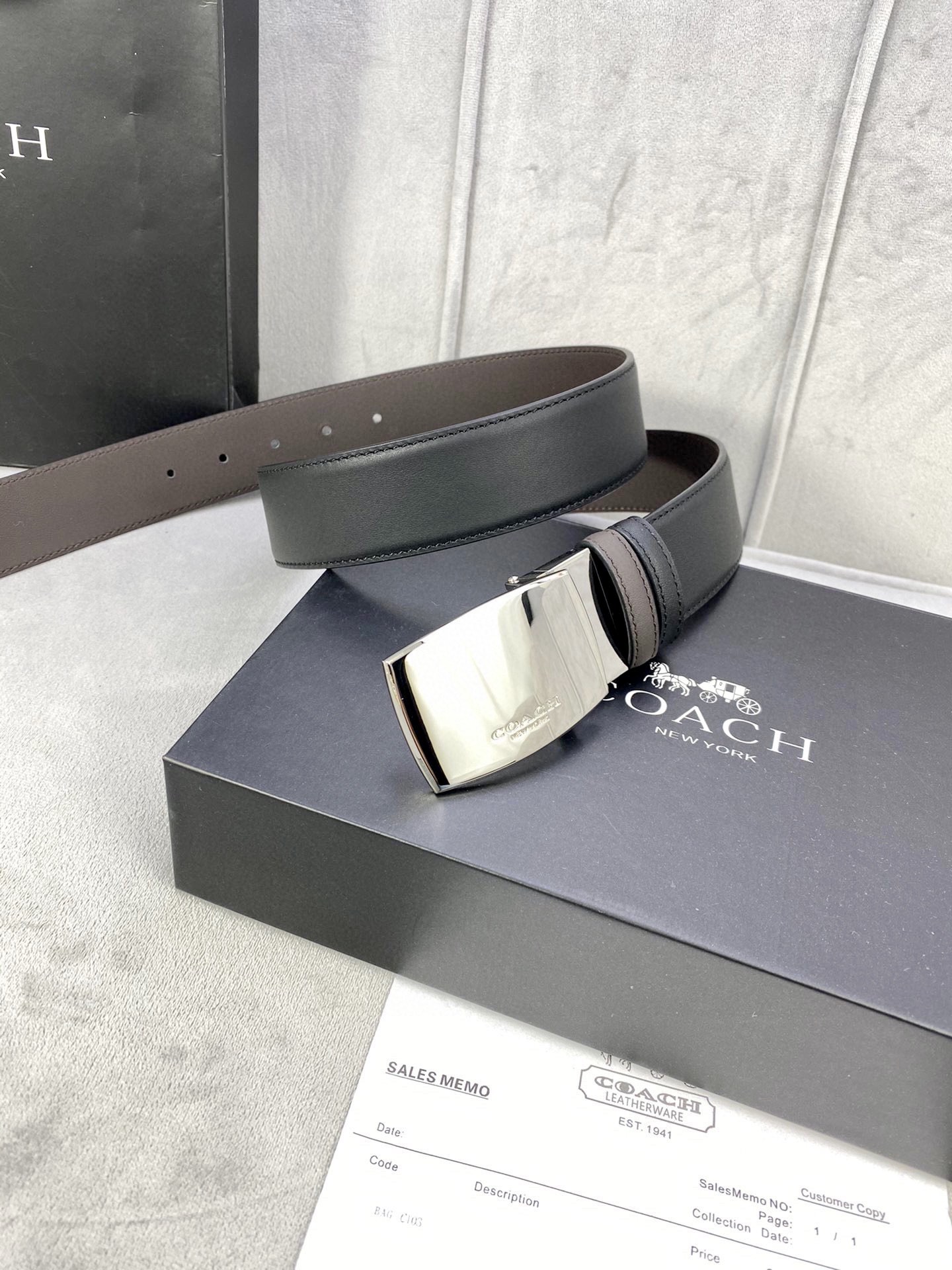 宽度4.0cmCOACH蔻驰双面平纹