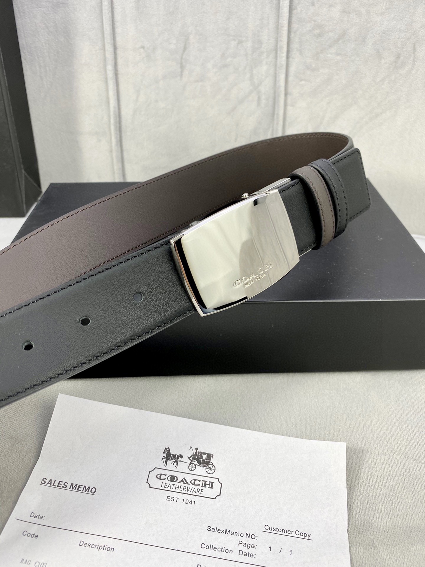 宽度4.0cmCOACH蔻驰双面平纹