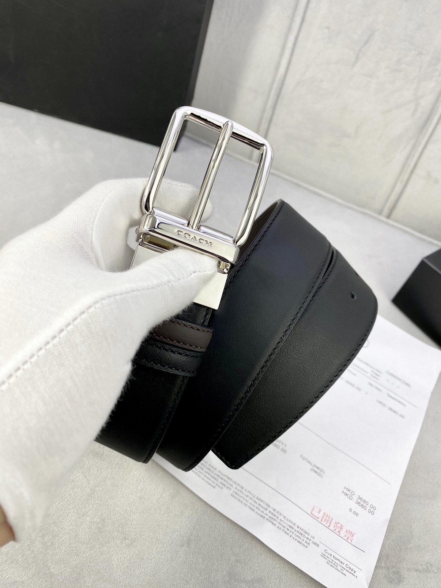 宽度4.0cmCOACH蔻驰双面平纹