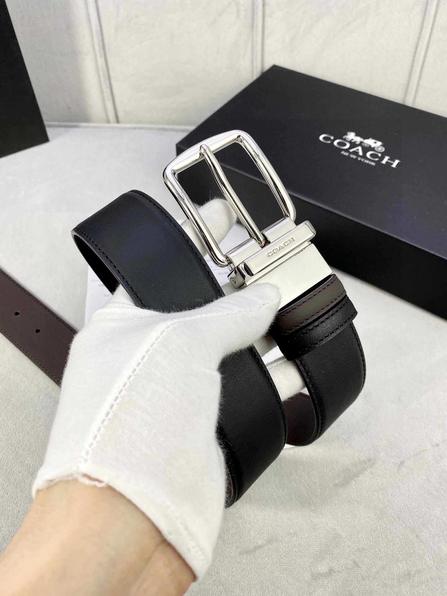 宽度4.0cmCOACH蔻驰双面平纹