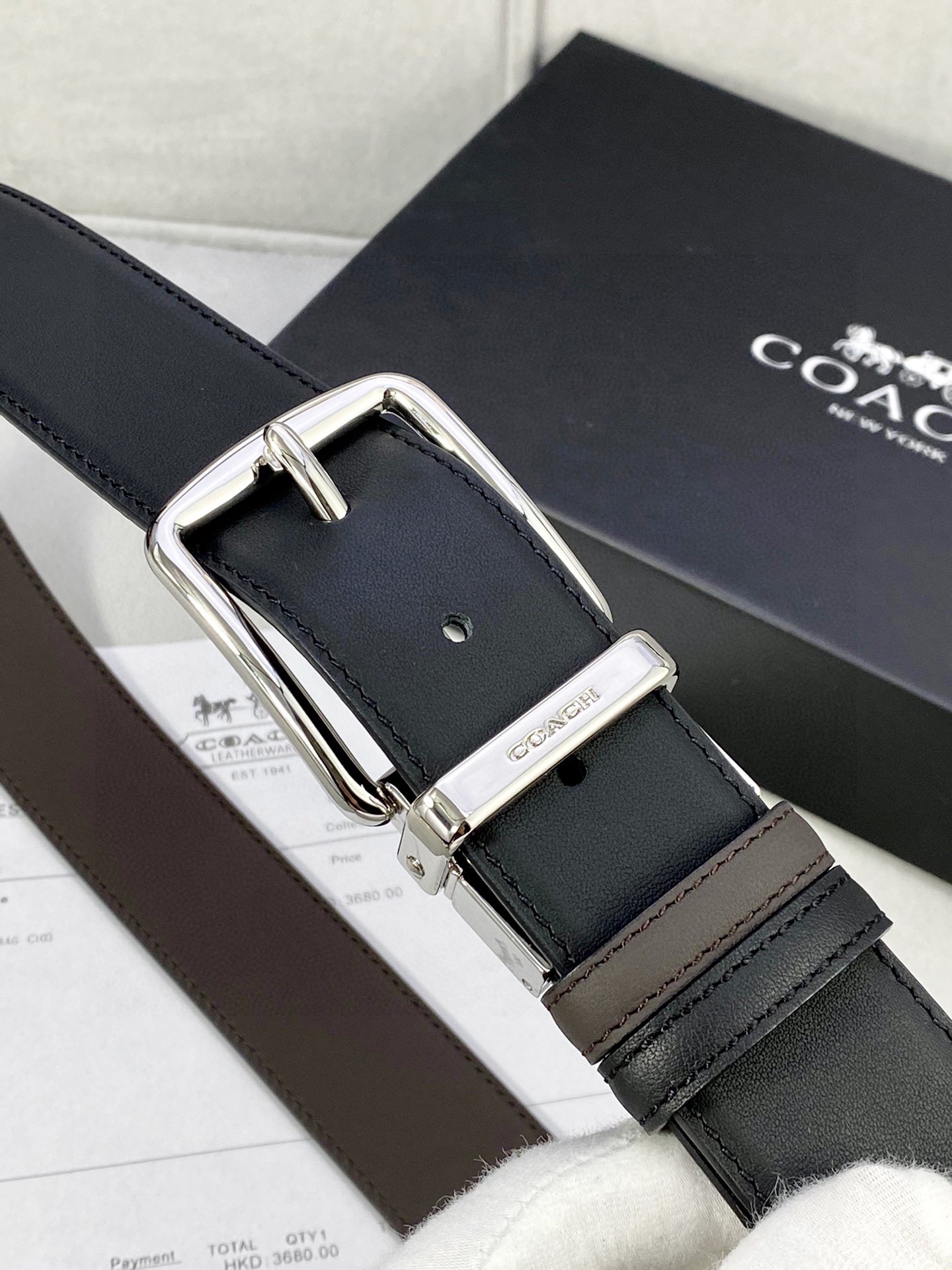 宽度4.0cmCOACH蔻驰双面平纹