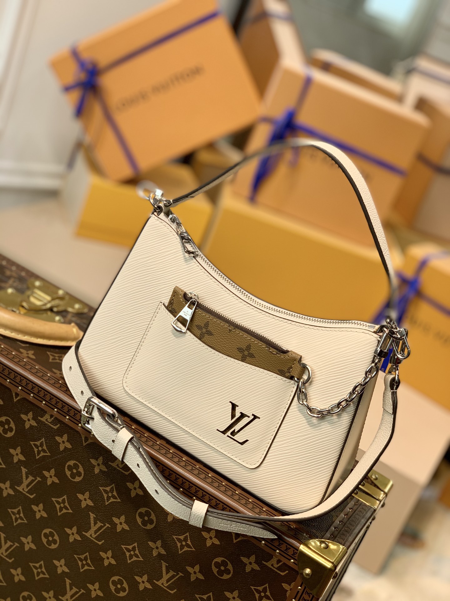 What are the best replica
 Louis Vuitton LV Marelle Bags Handbags Best Wholesale Replica
 White Epi Canvas Chains M80688