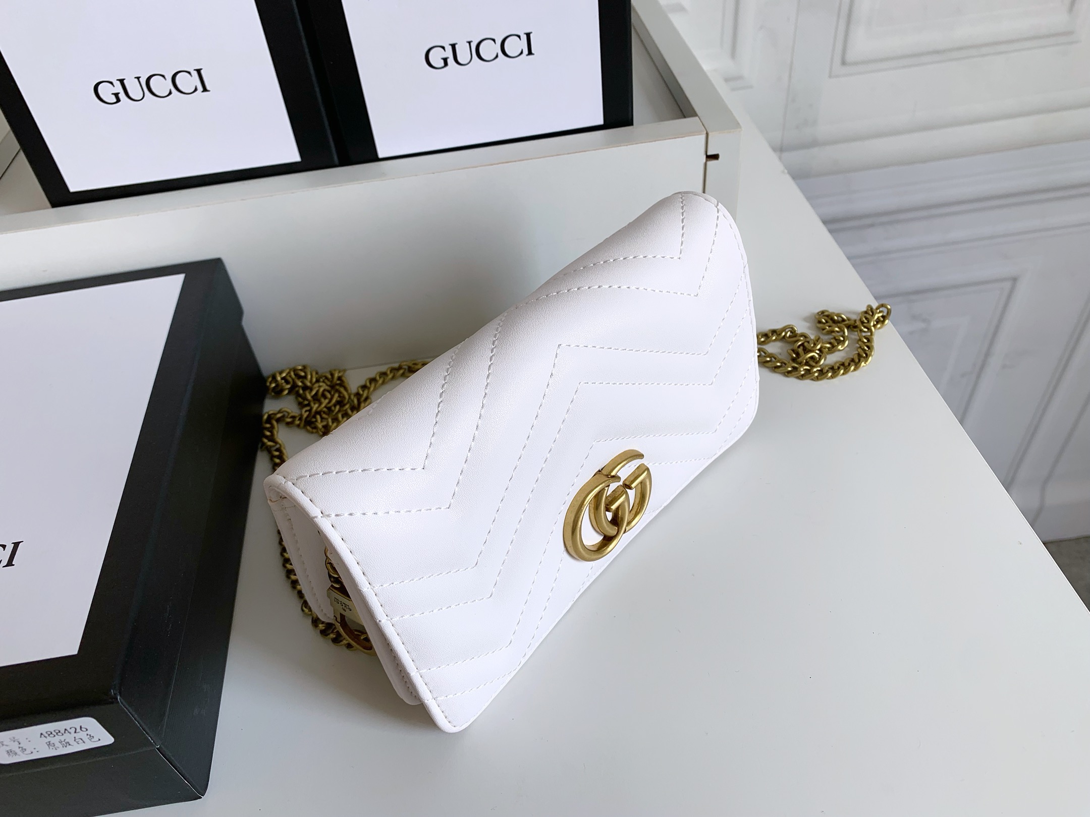GUCCI GG Marmont ミニチェーンバッグ - トップグレード牛皮