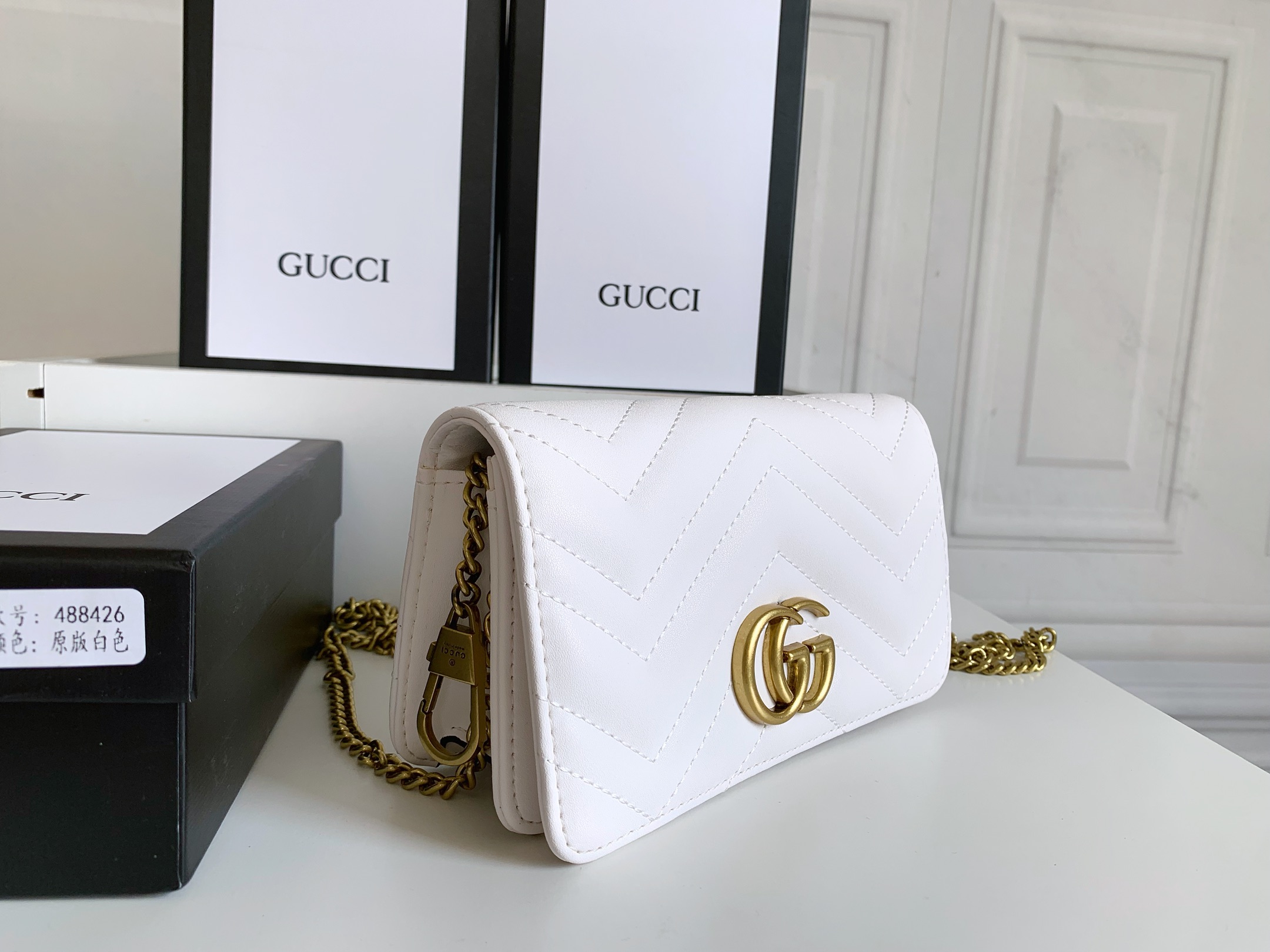 GUCCI GG Marmont ミニチェーンバッグ - トップグレード牛皮