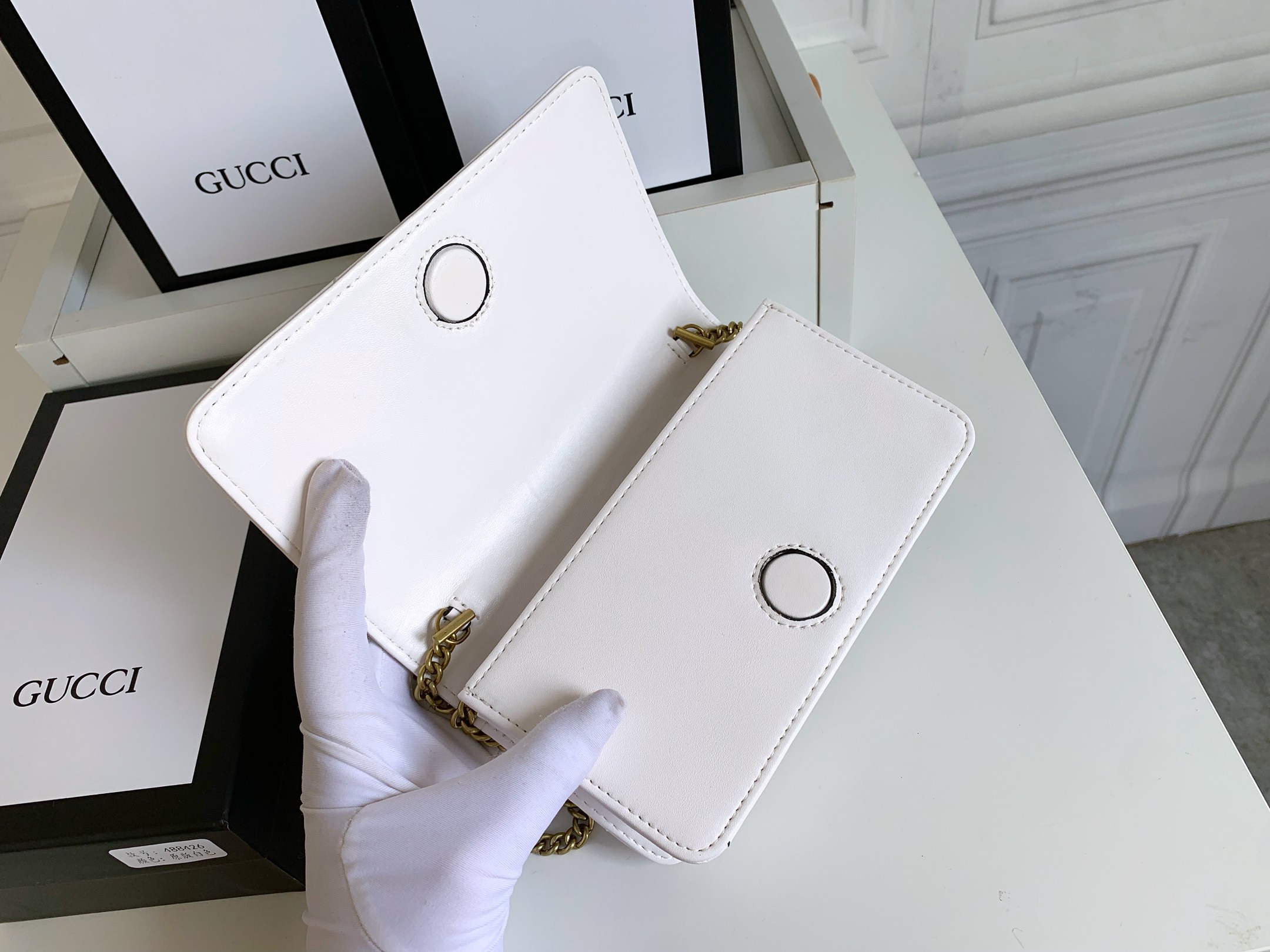 GUCCI GG Marmont ミニチェーンバッグ - トップグレード牛皮