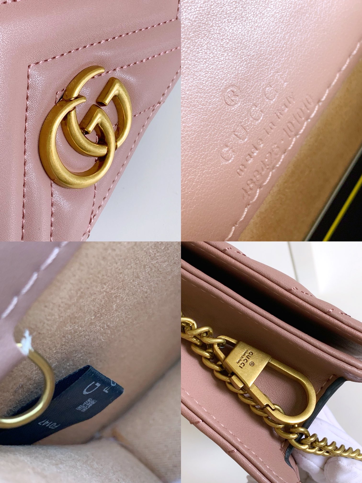 GUCCI GG Marmont ミニチェーンバッグ - トップクオリティの牛皮使用