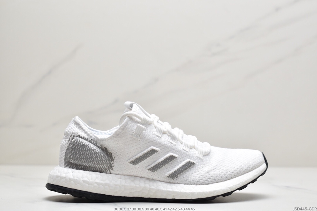 200 阿迪达斯 PureBoost 针织爆米花跑步鞋。BOOST中底和STRETCHWEB外底科技 BB7804