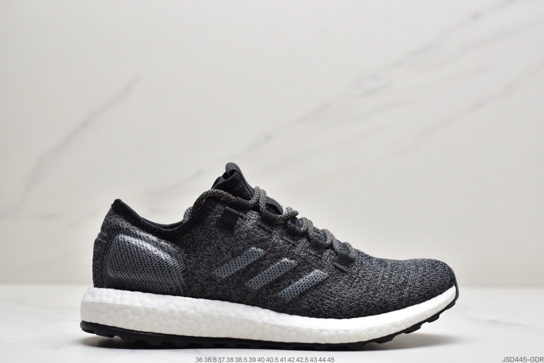 200 阿迪达斯 PureBoost 针织爆米花跑步鞋。BOOST中底和STRETCHWEB外底科技 BB7804