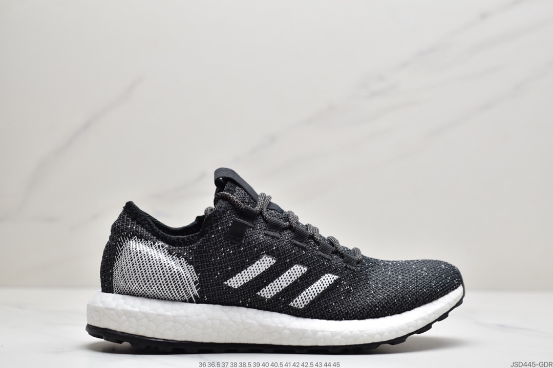 200 阿迪达斯 PureBoost 针织爆米花跑步鞋。BOOST中底和STRETCHWEB外底科技 BB7804