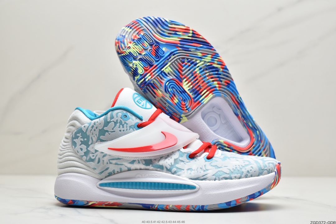 290 杜兰特 KD14 蓝白色 青年精英赛 #Nike Zoom KD 14 缓震实战篮球鞋 CZ0170-900