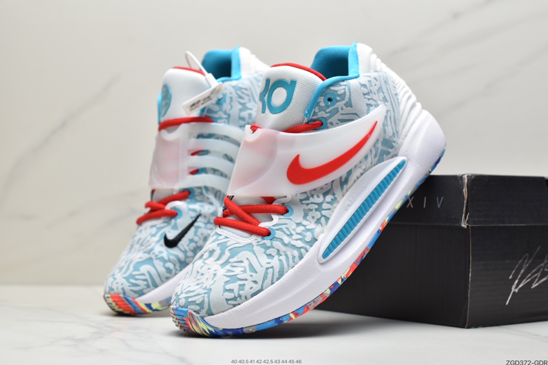 290 杜兰特 KD14 蓝白色 青年精英赛 #Nike Zoom KD 14 缓震实战篮球鞋 CZ0170-900