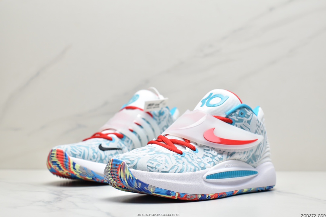 290 杜兰特 KD14 蓝白色 青年精英赛 #Nike Zoom KD 14 缓震实战篮球鞋 CZ0170-900