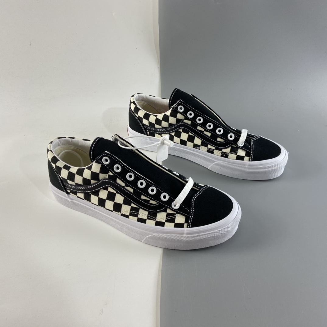 P150 VANS 2021 Style 36安纳海姆经典棋盘格复古黑白低帮男女情侣款休闲硫化帆布滑板鞋 VN0A54F6XC8