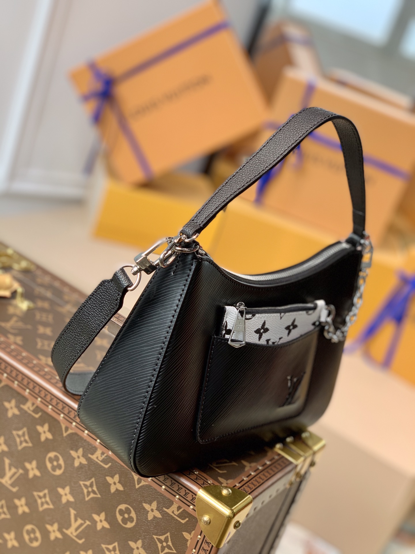 Louis Vuitton LV Marelle Epi bag M80689黑色名媛网