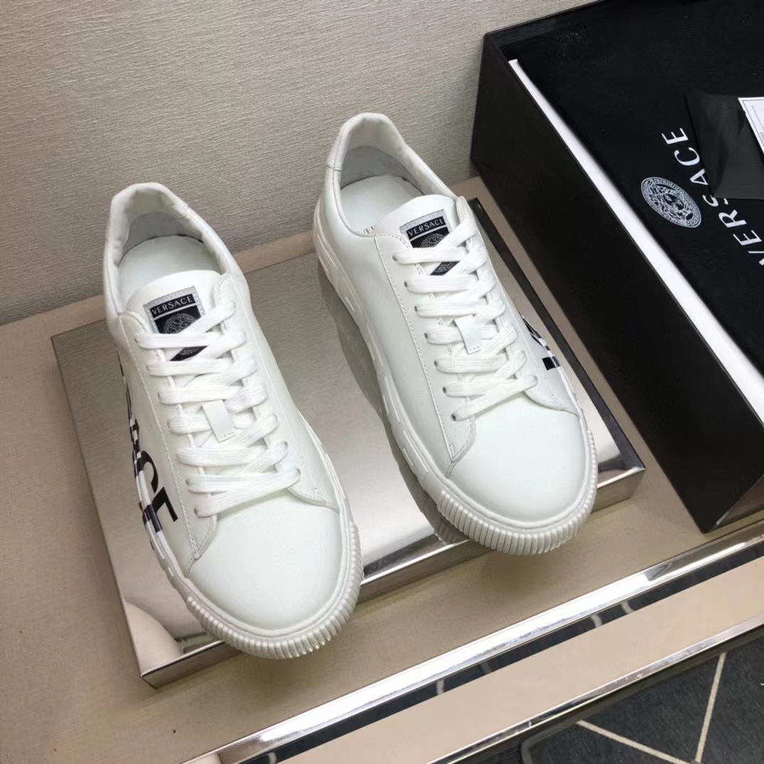 Versace Zapatillas Deportivas Casuales de Cuero Blanco para Hombre