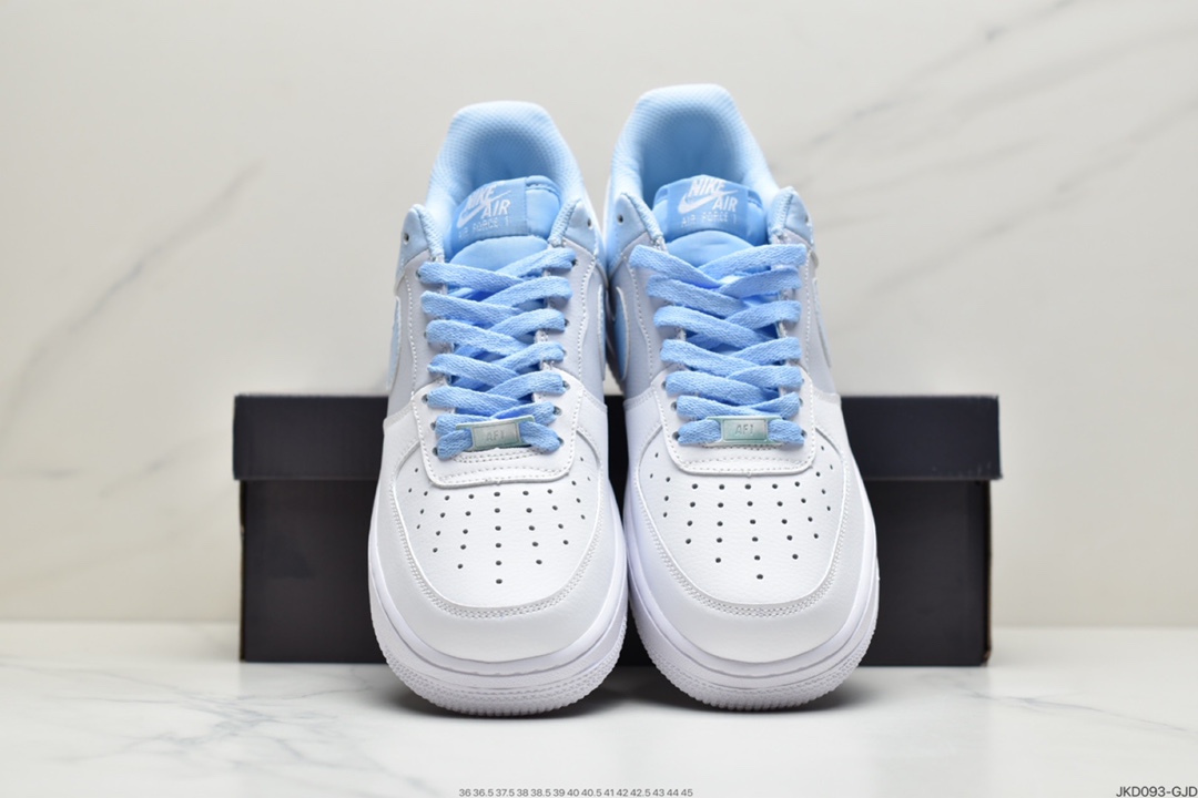 160 耐克NK Air Force 1 Low  白蓝扎染 空军一号低帮百搭休闲运动板鞋  CZ0337-400